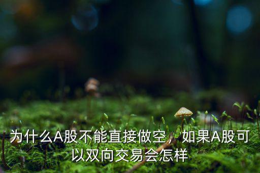 為什么A股不能直接做空，如果A股可以雙向交易會(huì)怎樣