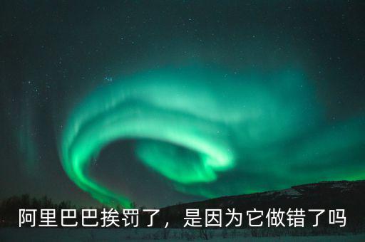 阿里巴巴挨罰了，是因為它做錯了嗎
