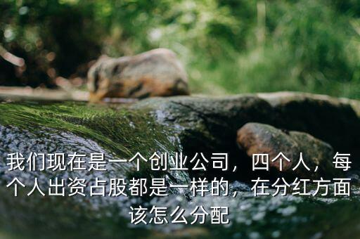 我們現(xiàn)在是一個創(chuàng)業(yè)公司，四個人，每個人出資占股都是一樣的，在分紅方面該怎么分配