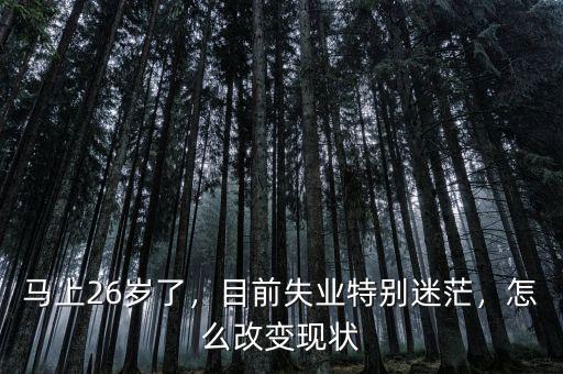 馬上26歲了，目前失業(yè)特別迷茫，怎么改變現(xiàn)狀