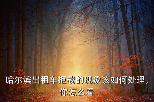哈爾濱出租車拒載的現(xiàn)象該如何處理，你怎么看