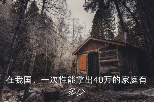 在我國，一次性能拿出40萬的家庭有多少