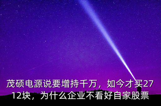 茂碩電源說要增持千萬，如今才買2712塊，為什么企業(yè)不看好自家股票