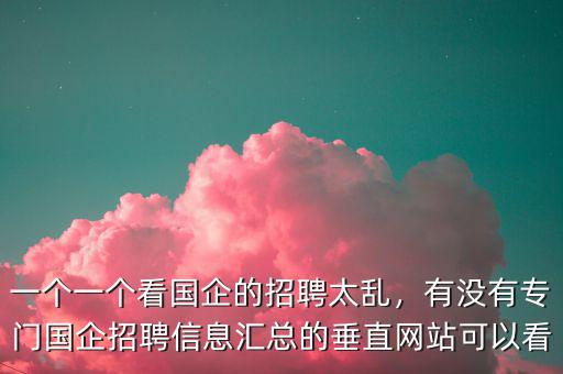 一個一個看國企的招聘太亂，有沒有專門國企招聘信息匯總的垂直網(wǎng)站可以看