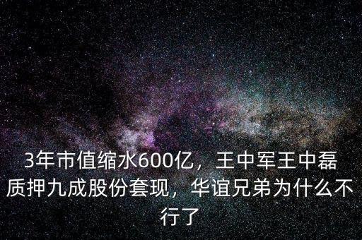 3年市值縮水600億，王中軍王中磊質(zhì)押九成股份套現(xiàn)，華誼兄弟為什么不行了