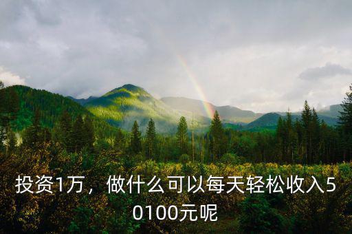 投資1萬(wàn)，做什么可以每天輕松收入50100元呢