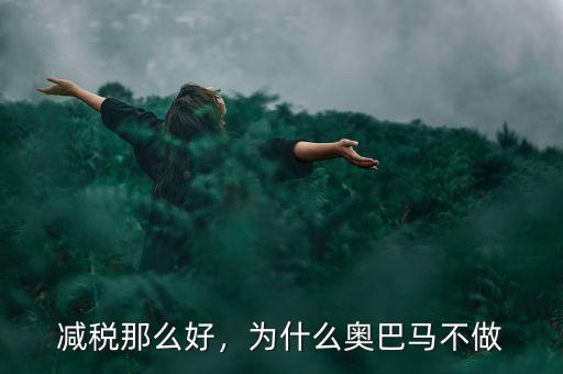 減稅那么好，為什么奧巴馬不做