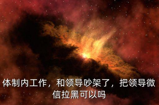 體制內(nèi)工作，和領(lǐng)導(dǎo)吵架了，把領(lǐng)導(dǎo)微信拉黑可以嗎
