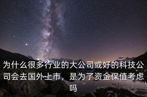 為什么很多行業(yè)的大公司或好的科技公司會(huì)去國(guó)外上市，是為了資金保值考慮嗎