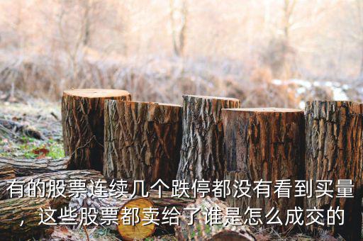 有的股票連續(xù)幾個(gè)跌停都沒(méi)有看到買(mǎi)量，這些股票都賣(mài)給了誰(shuí)是怎么成交的