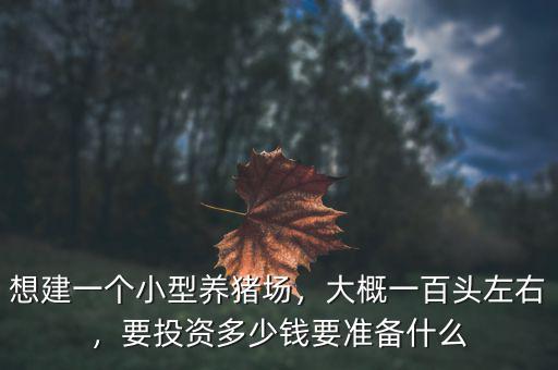 想建一個小型養(yǎng)豬場，大概一百頭左右，要投資多少錢要準備什么