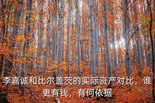 李嘉誠和比爾蓋茨的實際資產(chǎn)對比，誰更有錢，有何依據(jù)