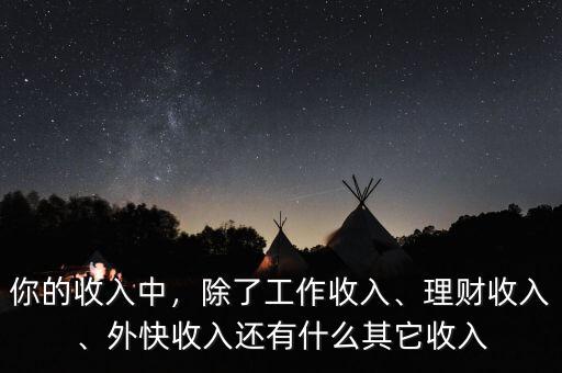 你的收入中，除了工作收入、理財(cái)收入、外快收入還有什么其它收入