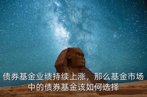債券基金業(yè)績(jī)持續(xù)上漲，那么基金市場(chǎng)中的債券基金該如何選擇