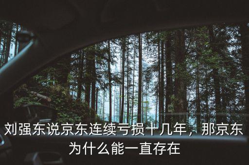 劉強東說京東連續(xù)虧損十幾年，那京東為什么能一直存在