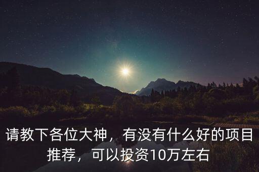 請(qǐng)教下各位大神，有沒有什么好的項(xiàng)目推薦，可以投資10萬(wàn)左右