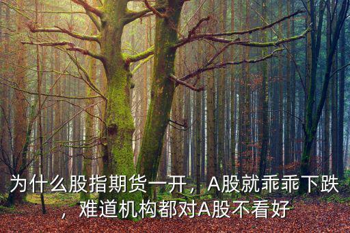 為什么股指期貨一開(kāi)，A股就乖乖下跌，難道機(jī)構(gòu)都對(duì)A股不看好