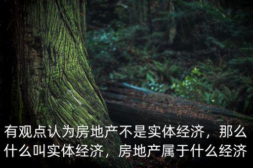 有觀點認為房地產不是實體經濟，那么什么叫實體經濟，房地產屬于什么經濟