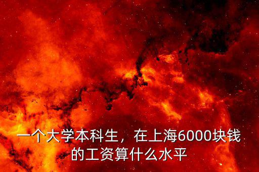 一個(gè)大學(xué)本科生，在上海6000塊錢的工資算什么水平