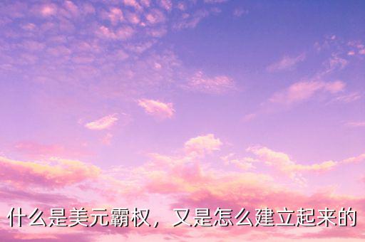 什么是美元霸權(quán)，又是怎么建立起來的