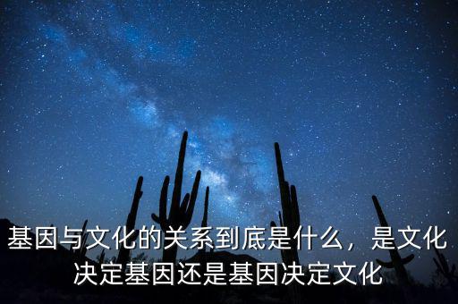 基因與文化的關(guān)系到底是什么，是文化決定基因還是基因決定文化