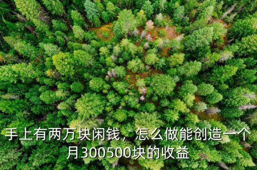 手上有兩萬塊閑錢，怎么做能創(chuàng)造一個月300500塊的收益