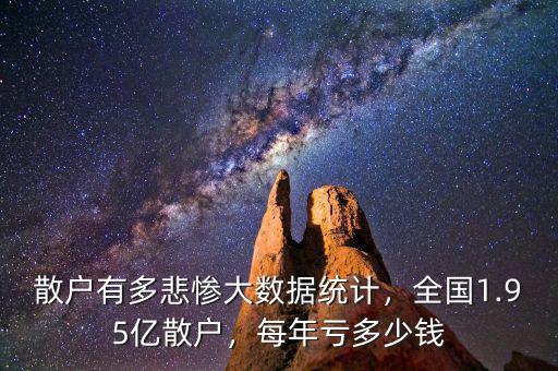 散戶有多悲慘大數(shù)據(jù)統(tǒng)計(jì)，全國(guó)1.95億散戶，每年虧多少錢