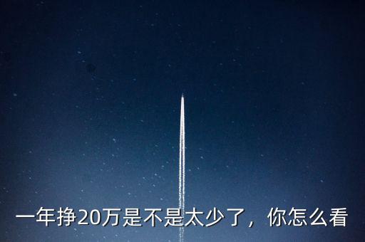 一年掙20萬是不是太少了，你怎么看
