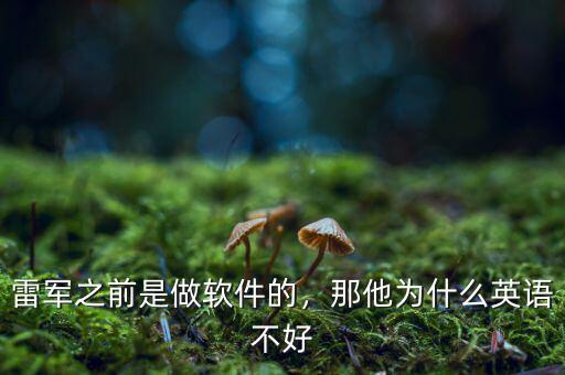 雷軍之前是做軟件的，那他為什么英語不好