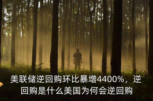 美聯(lián)儲逆回購環(huán)比暴增4400%，逆回購是什么美國為何會逆回購
