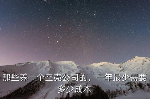 那些養(yǎng)一個空殼公司的，一年最少需要多少成本
