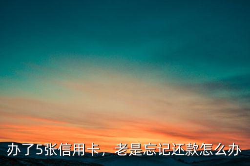辦了5張信用卡，老是忘記還款怎么辦