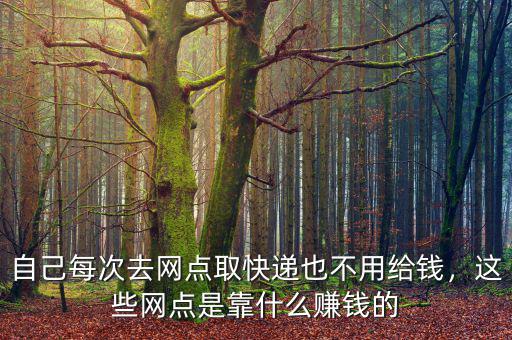 自己每次去網(wǎng)點取快遞也不用給錢，這些網(wǎng)點是靠什么賺錢的