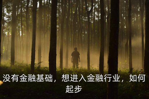 沒有金融基礎(chǔ)，想進(jìn)入金融行業(yè)，如何起步