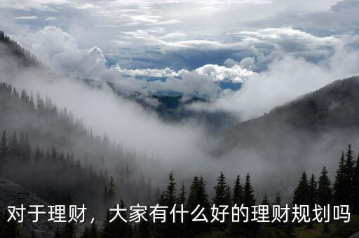對(duì)于理財(cái)，大家有什么好的理財(cái)規(guī)劃嗎