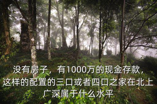 沒有房子，有1000萬的現(xiàn)金存款，這樣的配置的三口或者四口之家在北上廣深屬于什么水平