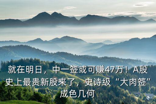 就在明日，中一簽或可賺47萬(wàn)！A股史上最貴新股來(lái)了，史詩(shī)級(jí)“大肉簽”成色幾何