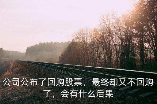 公司公布了回購(gòu)股票，最終卻又不回購(gòu)了，會(huì)有什么后果