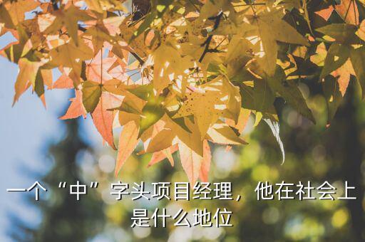 一個“中”字頭項目經(jīng)理，他在社會上是什么地位