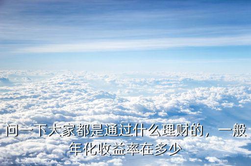 問一下大家都是通過什么理財(cái)?shù)?，一般年化收益率在多? class=