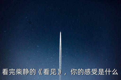 看完柴靜的《看見》，你的感受是什么