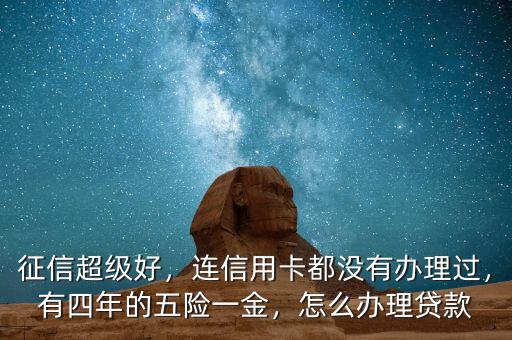 征信超級(jí)好，連信用卡都沒(méi)有辦理過(guò)，有四年的五險(xiǎn)一金，怎么辦理貸款