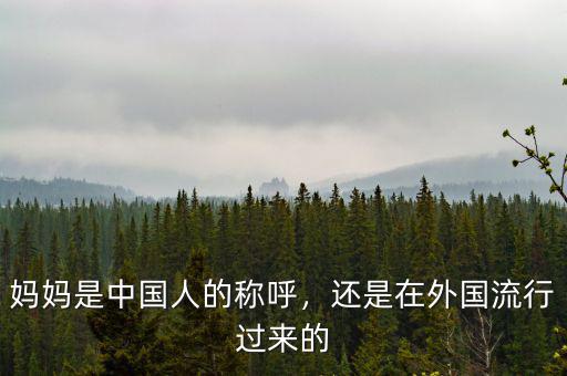 媽媽是中國(guó)人的稱呼，還是在外國(guó)流行過來的