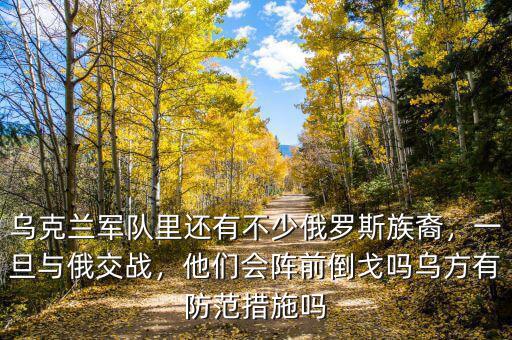 烏克蘭軍隊(duì)里還有不少俄羅斯族裔，一旦與俄交戰(zhàn)，他們會(huì)陣前倒戈嗎烏方有防范措施嗎