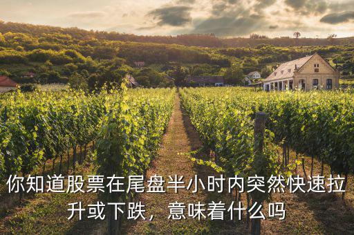 你知道股票在尾盤(pán)半小時(shí)內(nèi)突然快速拉升或下跌，意味著什么嗎