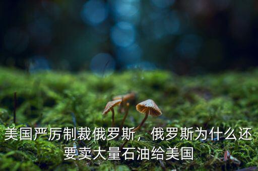 美國嚴(yán)厲制裁俄羅斯，俄羅斯為什么還要賣大量石油給美國