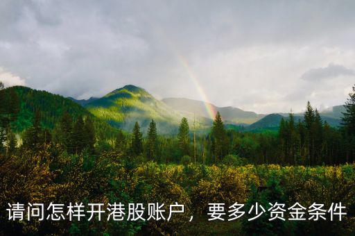 請問怎樣開港股賬戶，要多少資金條件