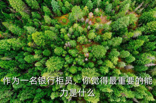 作為一名銀行柜員，你覺得最重要的能力是什么
