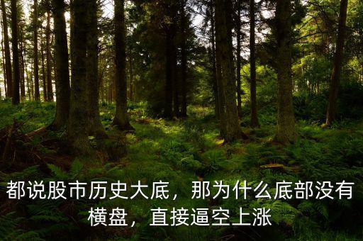 都說股市歷史大底，那為什么底部沒有橫盤，直接逼空上漲