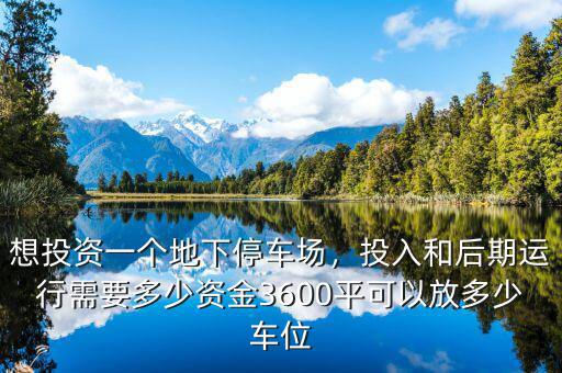 想投資一個地下停車場，投入和后期運行需要多少資金3600平可以放多少車位